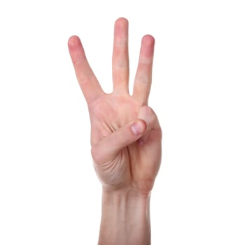 hand gesture isolated on white background photo
