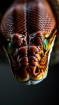 A close up of a snake's head photo