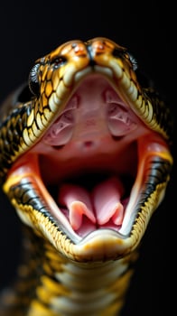 A snake with its mouth open and its teeth showing photo