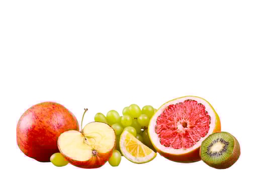 Fruit wig isolated on white photo