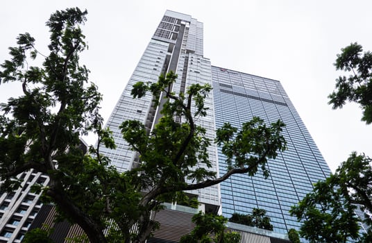 Architecture in Singapore contrast buildings houses photo