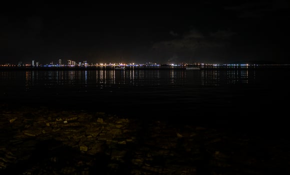Night time penang city malaysia lights photo