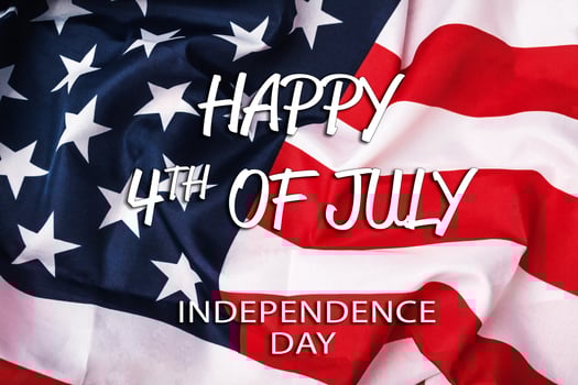 American flag with the words Happy 4th of July photo