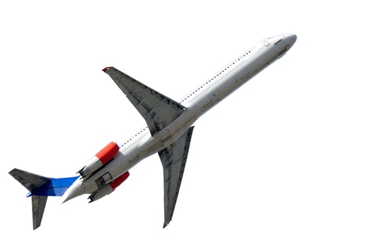 Airliner on white backgrund photo
