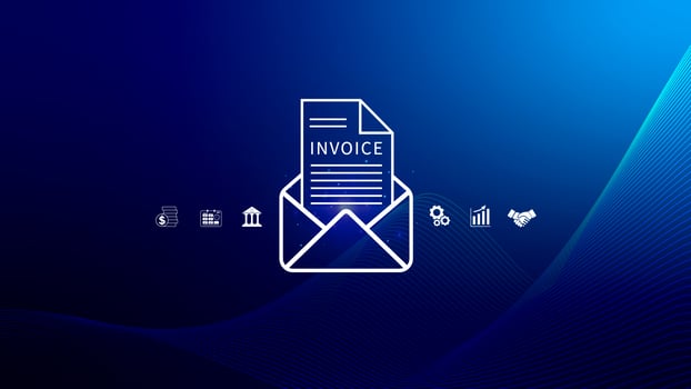 Invoice and online digital statements concept, Financial report and bank management with online payment concept E.invoice invoice. photo
