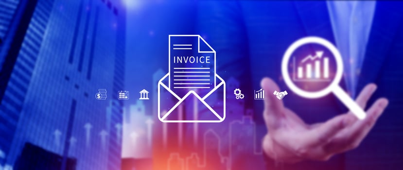 Invoice and online digital statements concept, Financial report and bank management with online payment concept E.invoice invoice. photo