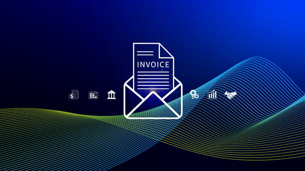 Invoice and online digital statements concept, Financial report and bank management with online payment concept E.invoice invoice. photo