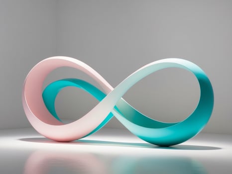 Elegant Infinity Sculpture In Gradient Hues. photo