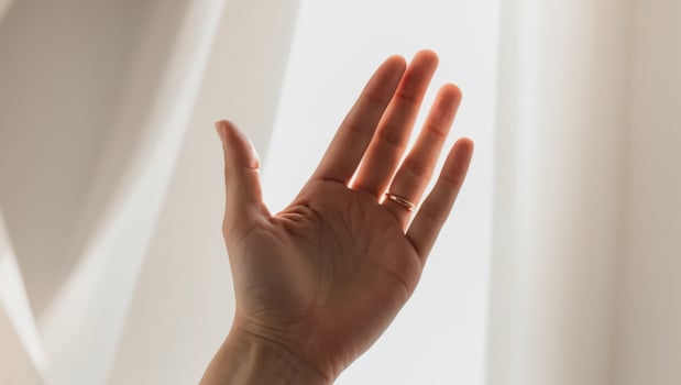 Crossing the Heart Gesture as a Heartfelt Promise and Personal Vow. photo