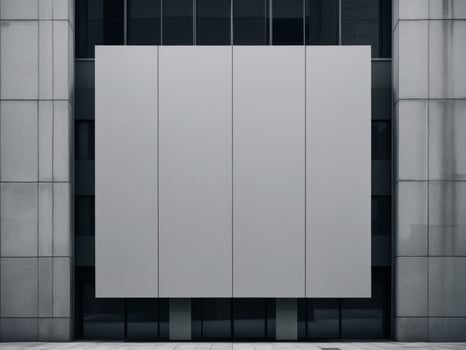 Blank Billboard on Urban Building Facade. photo