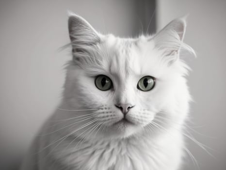 white cat cute cat looking at the camera. photo
