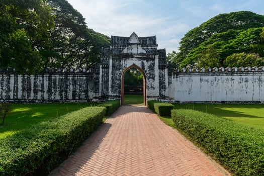Gate of King Narai Palace, officially named Phra Narai Ratchaniwet is the former Palace of Ayutthaya King Narai, photo