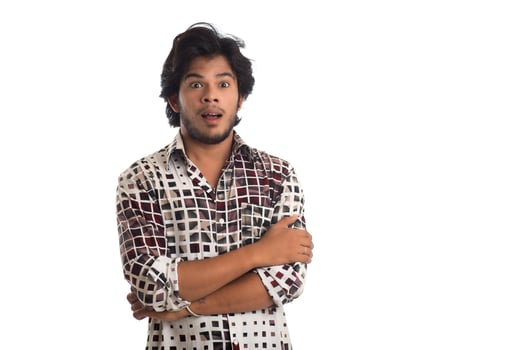 Young man posing on a white background photo