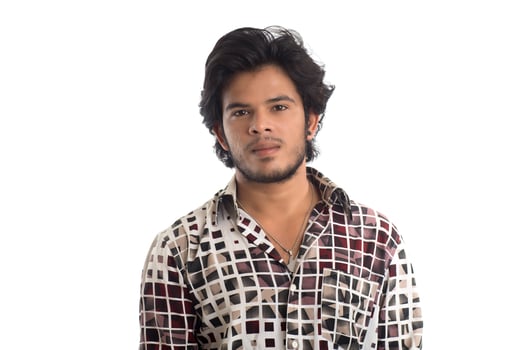 Young man posing on a white background photo