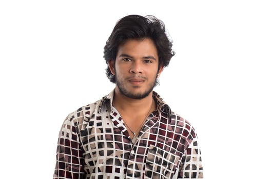 Young man posing on a white background photo