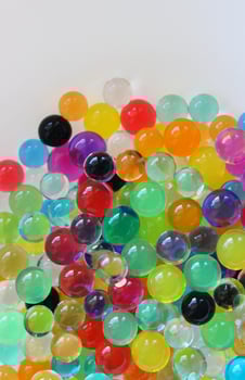 Scattered Water Balls On White Surface Texture Background photo