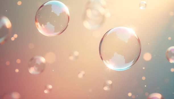 soap bubbles floating in the air photo