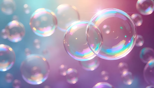 many soap bubbles floating in the air photo