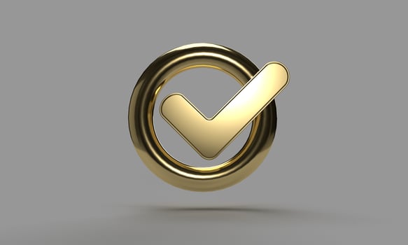 Checkmark true golden yellow color icon object business answer success element voting good approve circle quality cross box list honesty confirmation validation service right agreement yes accept photo