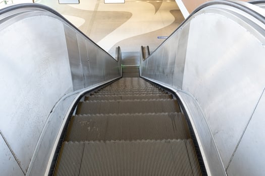 Modern escalators or Modern escalator electronic system photo