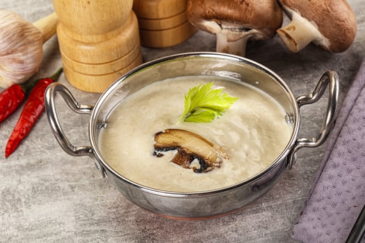 Delicous mushroom champignon cream soup photo