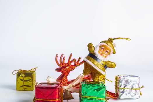 Christmas decorations with santa claus and reindeer photo