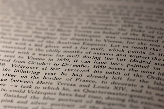 macro photography of a book page with text in English font photo