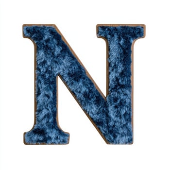 Furry letter n in blue photo
