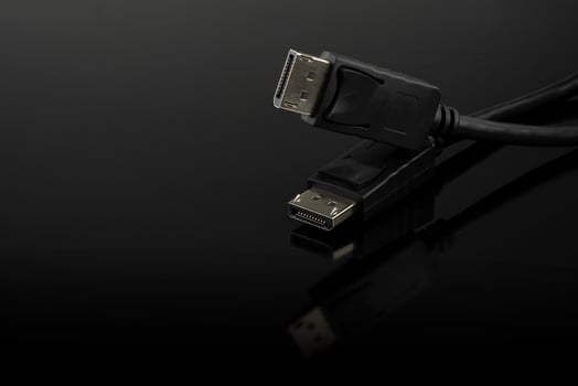 DisplayPort Cables on Black Background photo