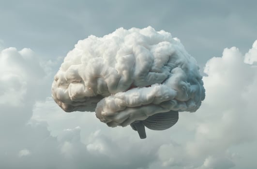 brain made of clouds in the sky photo