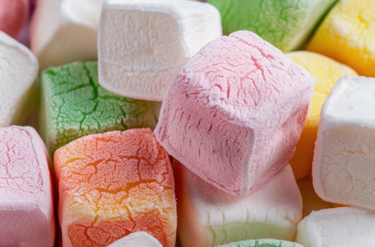 Colorful assortment of marshmallows photo