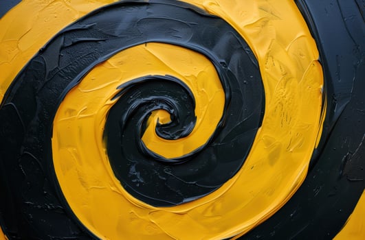 Abstract swirling spiral pattern in black and yellow photo