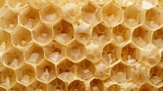 Closeup of a honeycomb structure photo