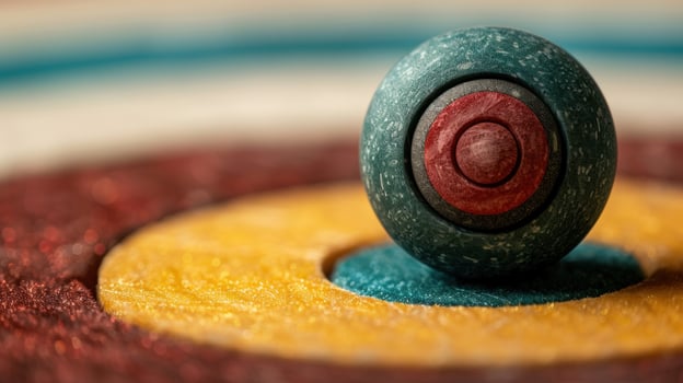 Colorful abstract ball on textured surface photo