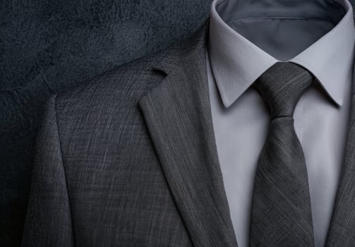 Close up of a formal business suit and tie photo
