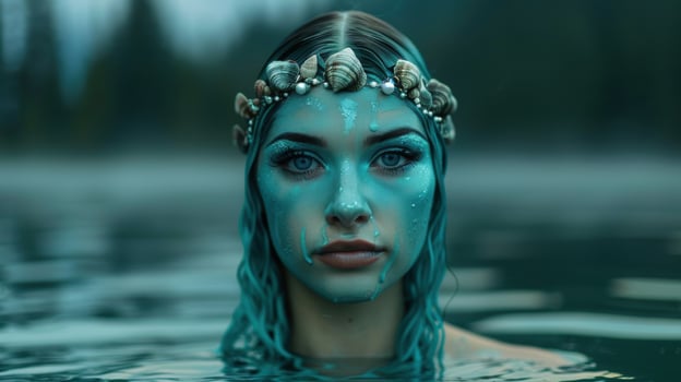 Mystical mermaid in enchanting waters photo