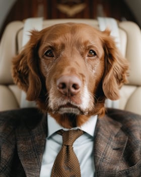 Serious dog in business attire photo