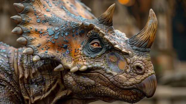 Close up of a colorful horned lizard photo