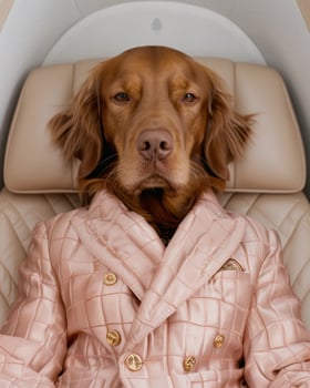 Adorable dog wearing fashionable coat photo