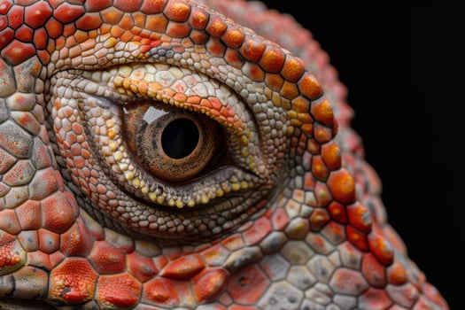 close up of a colorful lizard eye photo