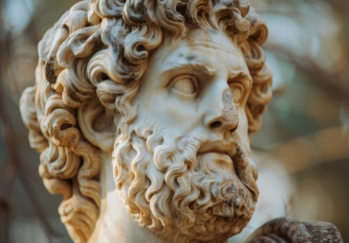Detailed sculpture of a classical figure photo