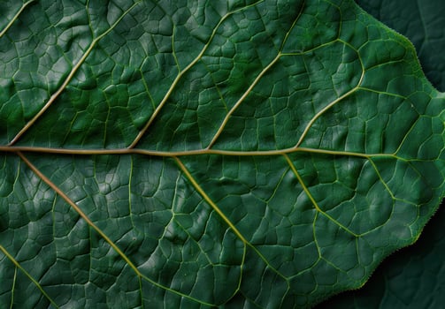 Detailed close up view of a green leaf photo
