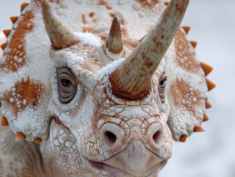Close up of a snow covered horned lizard photo