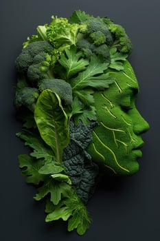 Assortment of fresh green leafy vegetables photo