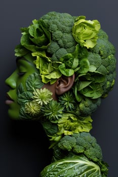Healthy green vegetables and leafy greens photo