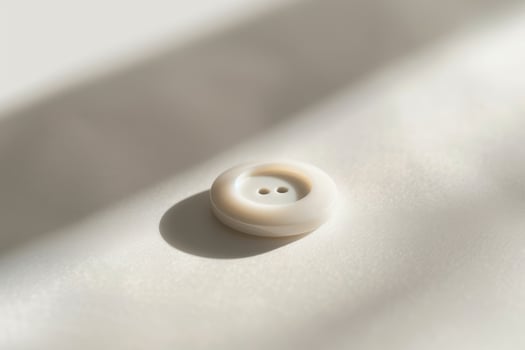 close up of a white button on a light background photo