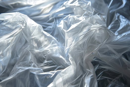 Crumpled plastic bags in various shades of gray photo