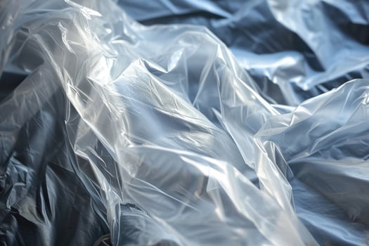 Crumpled plastic bag texture photo