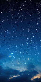 Starry night sky with clouds photo