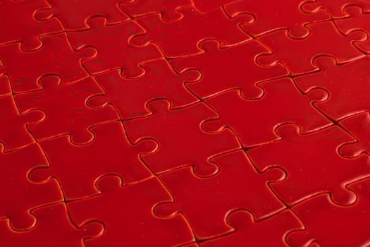 Love concept, Valentine's Day. Red puzzle as background photo